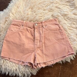 PacSun High Waist Pink Corduroy Shorts